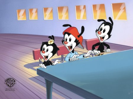 Animaniacs Original Production Cel on Original Background: Wakko, Yakko, and Dot Hot on Sale