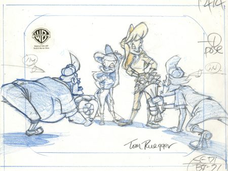 Animaniacs Original Production Drawing Signed by Tom Ruegger: Hello Nurse, Minerva For Sale