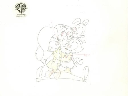 Animaniacs Original Production Drawing: Yakko, Wakko, Dot, Dr. Scratchansniff For Cheap