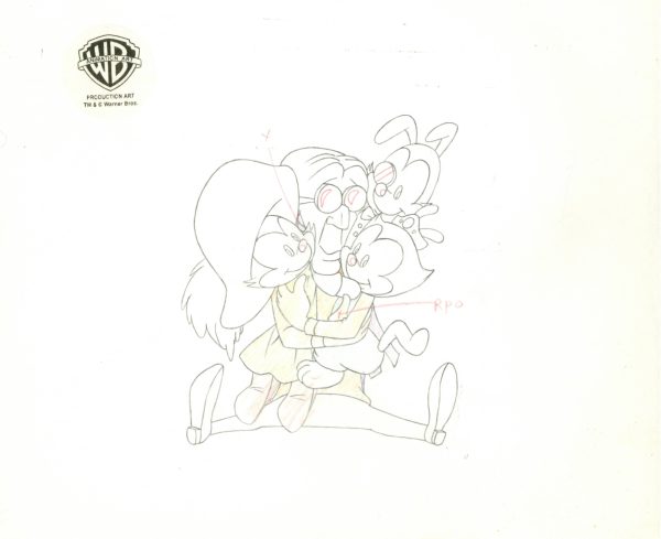 Animaniacs Original Production Drawing: Yakko, Wakko, Dot, Dr. Scratchansniff For Cheap