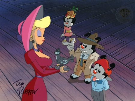 Animaniacs Original Production Cel signed by Tom Ruegger: Hello Nurse, Yakko, Wakko, Dot Discount