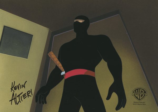 Batman The Animated Series Original Production Cel Signed by Kevin Altieri with Matching Drawing: The Ninja For Sale