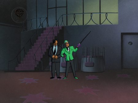 Batman The Animated Series Original Production Cel On Original Background: Riddler, Daniel Mockridge Discount