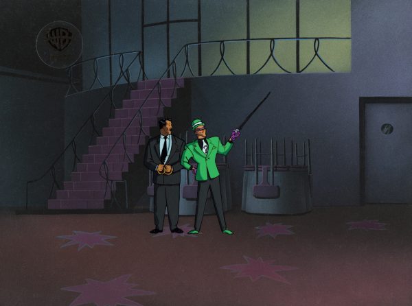 Batman The Animated Series Original Production Cel On Original Background: Riddler, Daniel Mockridge Discount