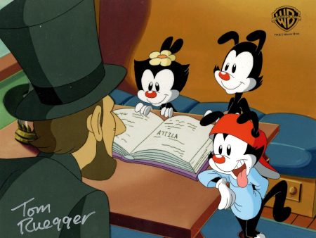 Animaniacs Original Production Cel Signed by Tom Ruegger: Yakko, Wakko, Dot, Lincoln Sale