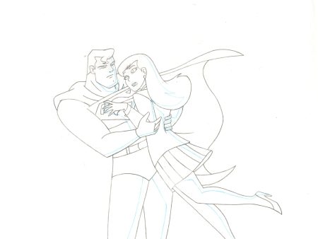 Superman The Animated Series Original Production Drawing: Superman and Lois Discount