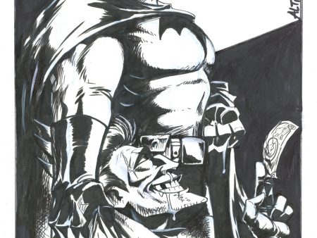 Kevin Altieri Signed Original Drawing on Comic Book Stock: Batman and Joker Supply