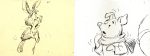 Winnie the Pooh and Tigger Too Original Storyboard Drawings: Rabbit, Piglet Fashion