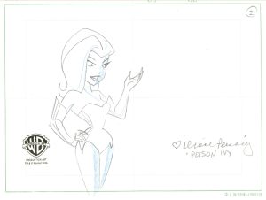 The New Batman Adventures Original Production Drawing Signed by Diane Pershing: Poison Ivy For Sale