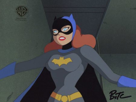 Batman The Animated Series Original Production Cel with Matching Drawing on Original Background signed by Bruce Timm: Batgirl Sale