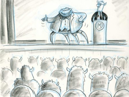 Monsters Inc. Original Storyboard Drawing: Waternoose, Sully and Mike in Audience Hot on Sale