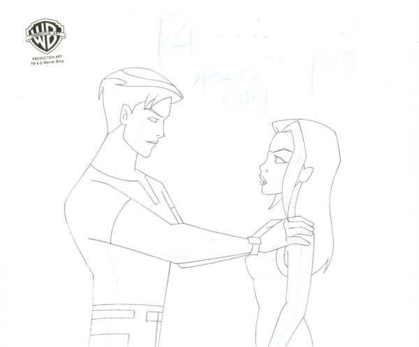 Batman Beyond Original Production Cel with Matching Drawing: Terry and Dana Hot on Sale