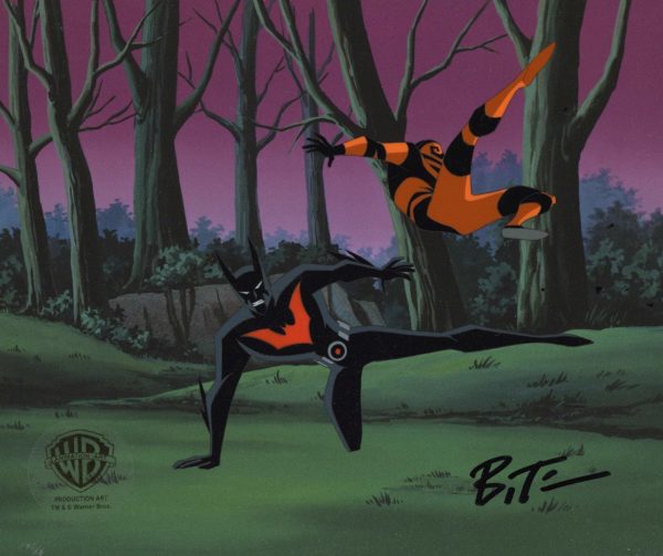 Batman Beyond Original Production Cel signed by Bruce Timm: Batman and Spellbind Discount