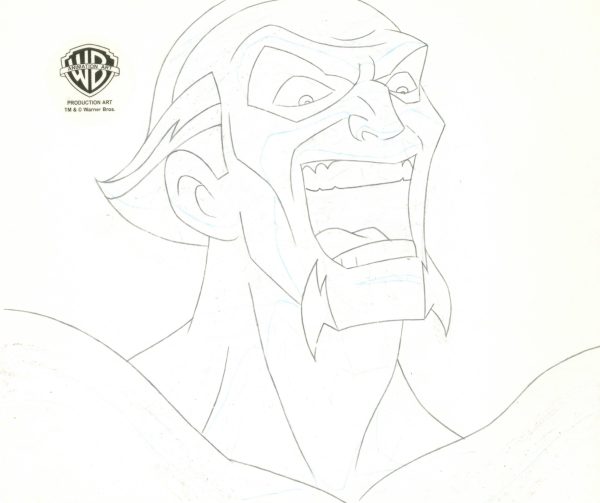 Batman The Animated Series Original Production Cel Signed by Kevin Altieri with Matching Drawing: Ra s Al Ghul Sale