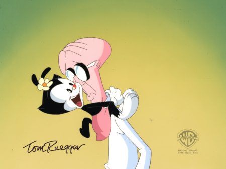 Animaniacs Original Production Cel Signed by Tom Ruegger: Dot, Dr. Scratchansniff For Discount