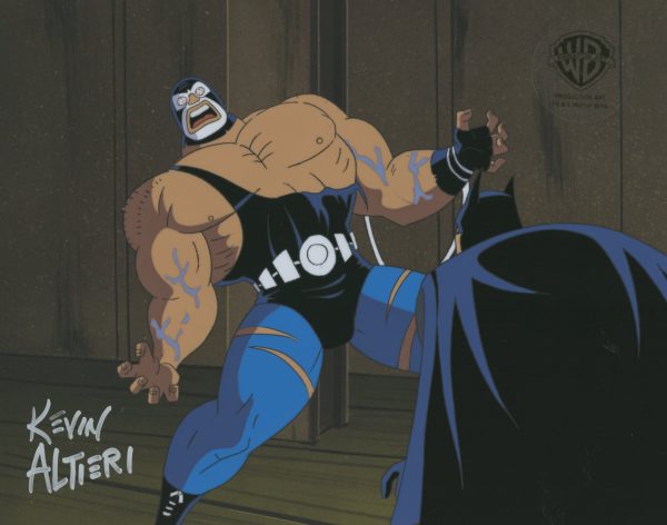 Batman The Animated Series Original Production Cel signed by Kevin Altieri: Bane and Batman Online Hot Sale