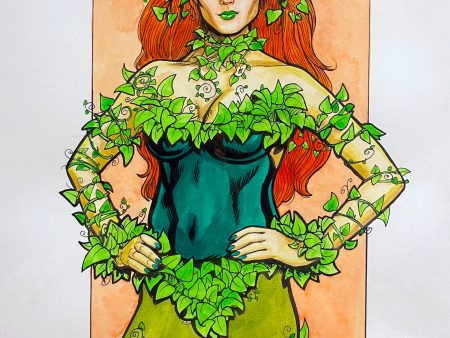 Poison Ivy Original Mixed Media Drawing by Randy Martinez Cheap