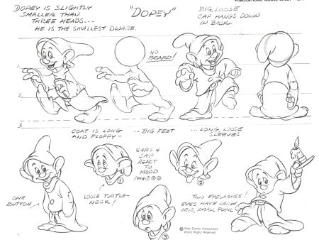 Snow White Publications Model Sheet Set of Seven: The Seven Dwarfs Fashion