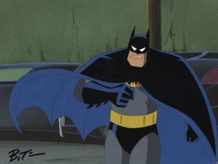 Batman The Animated Series Original Production Cel signed by Bruce Timm: Batman with Framing Hot on Sale