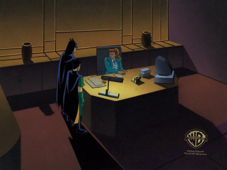 Batman The Animated Series Original Production Cel On Original Background: Batman, Robin, Summer Gleeson Online Hot Sale