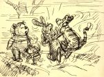 Winnie the Pooh and Tigger Too Original Storyboard Drawing: Pooh, Piglet, Rabbit, Tigger Online Hot Sale