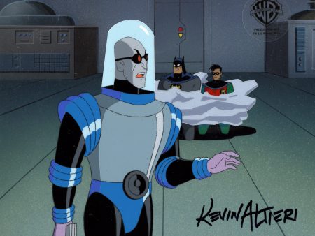 Batman The Animated Series Original Production Cel on Original Background Signed by Kevin Altieri: Mr. Freeze, Batman, Robin Online now