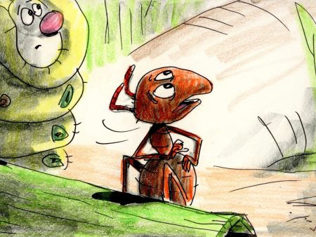 Bug s Life Storyboard Drawing: Flik and Heimlich Online Sale