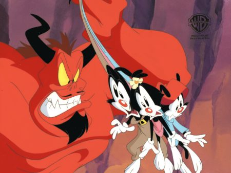 Animaniacs Original Production Cel: Yakko, Wakko, Dot, Satan on Sale