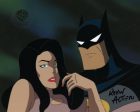 Batman The Animated Series Original Production Cel Signed by Kevin Altieri with Matching Drawing: Talia Al Ghul, Batman Discount