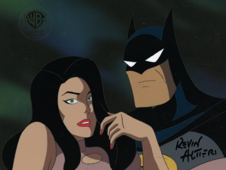 Batman The Animated Series Original Production Cel Signed by Kevin Altieri with Matching Drawing: Talia Al Ghul, Batman Discount