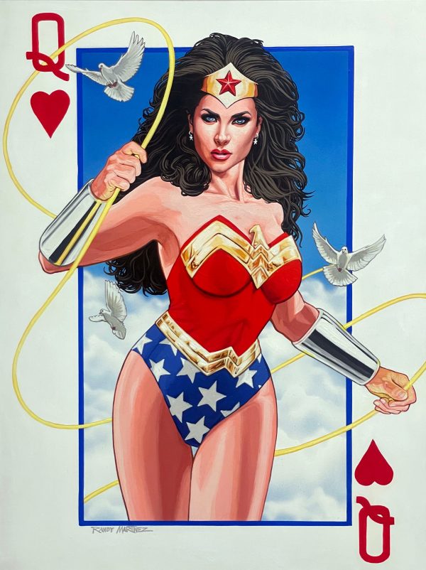 Randy Martinez Original Painting: Wonder Woman Queen of Hearts Cheap