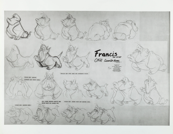 Oliver and Company Original Production Model Sheet: Francis on Sale