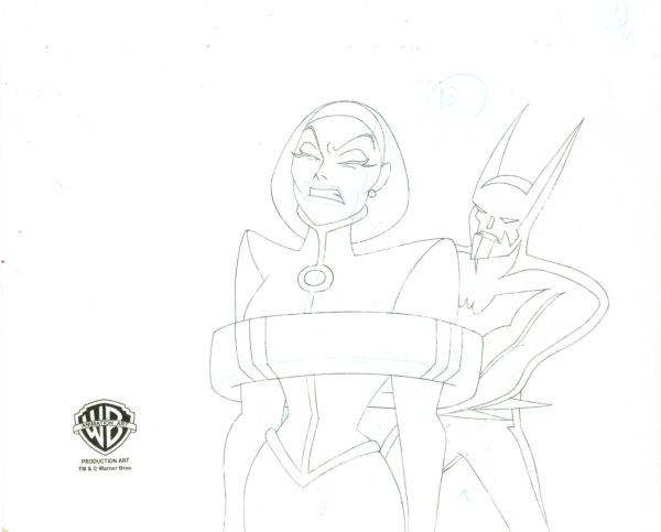 Batman Beyond Original Production Cel with Matching Drawing: Batman, Bombshell For Sale