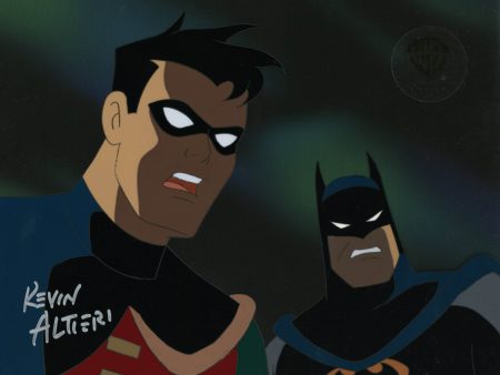 Batman The Animated Series Original Production Cel Signed by Kevin Altieri with Matching Drawing: Batman, Robin Supply