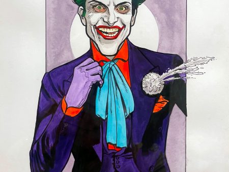 Joker Original Mixed Media Drawing by Randy Martinez Cheap