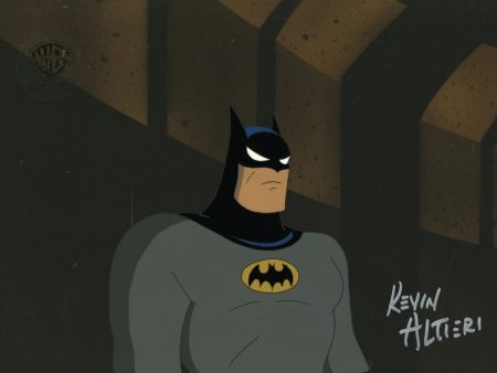 Batman The Animated Series Original Production Cel Signed by Kevin Altieri with Matching Drawing: Batman Fashion