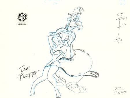 Animaniacs Original Production Drawing Signed by Tom Ruegger: Minerva, Wilford Online Sale