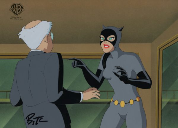 Batman The Animated Series Original Production Cel signed by Bruce Timm: Catwoman, Ventriloquist on Sale