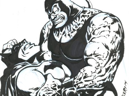 Kevin Altieri Signed Original Drawing: Batman and Bane Hot on Sale