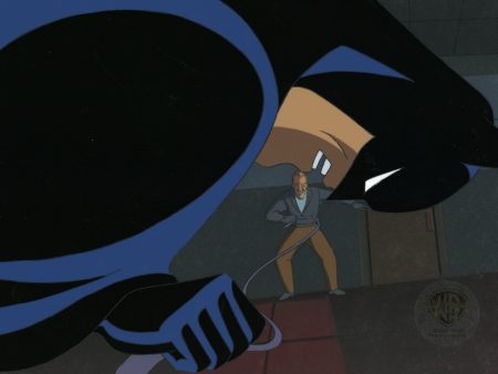 Batman The Animated Series Original Production Cel On Original Background: Batman, Wormwood For Sale