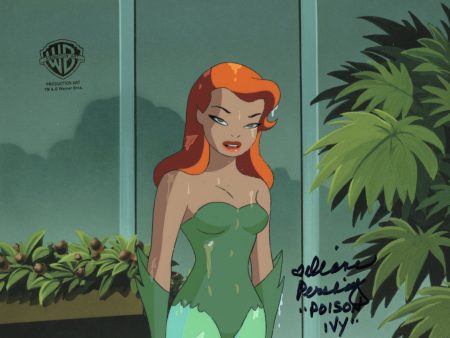 Batman The Animated Series Original Production Cel with Matching Drawing Signed by Diane Pershing: Poison Ivy Fashion