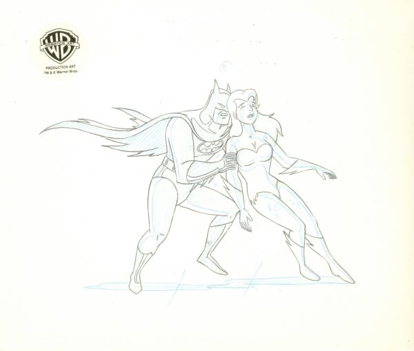 Batman The Animated Series Original Production Cel with Matching Drawing: Batman, Poison Ivy Online now