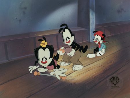 Animaniacs Original Production Cel on Original Background: Yakko, Wakko, Dot For Discount