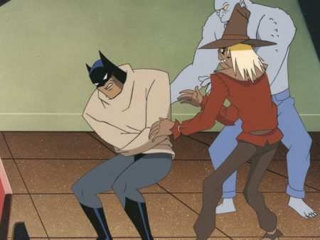 Batman The Animated Series Original Production Cel: Batman, Killer Croc, and Scarecrow Online Hot Sale