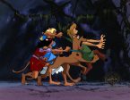 Scooby-Doo on Zombie Island Original Production Cel with Matching Drawing: Scooby, Shaggy, Werecats Sale