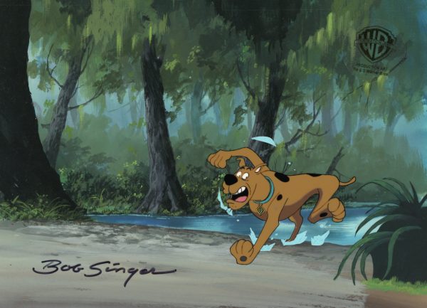 Scooby-Doo on Zombie Island Original Production Cel with Matching Drawing and Original Production Background Signed by Bob Singer: Scooby-Doo Online Sale