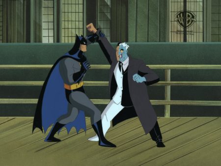 Batman The Animated Series Original Production Cel: Batman, Two-Face For Sale