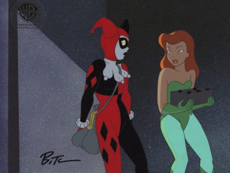 Batman The Animated Series Original Production Cel Signed by Bruce Timm: Harley and Ivy Supply