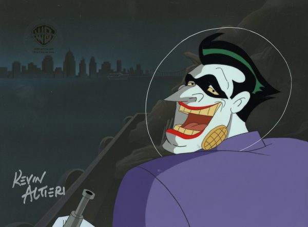 Batman The Animated Series Original Production Cel Signed by Kevin Altieri with Matching Drawing: Joker Online now