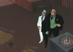 Batman The Animated Series Original Production Cel On Original Background: Two-Face and Rupert Thorne Sale